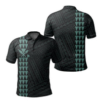 Hawaiian Kakau Polo Shirt - Simple Style Full Color LT6 Unisex Dark Green - Polynesian Pride