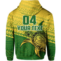 Custom Cook Islands Rugby Turtle Polynesian Zip Hoodie - Polynesian Pride
