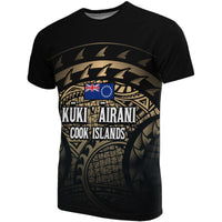 Cook Islands T Shirt National Flag Polynesian Turtle Tattoo (Gold) Unisex Gold - Polynesian Pride