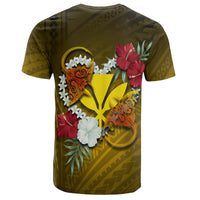Kanaka Manta Ray Plumeria Heart Polynesian T Shirt Sea Flower AH - Polynesian Pride