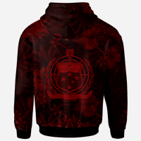 Samoa Hoodie Keep Calm Style Red Patterns - Polynesian Pride