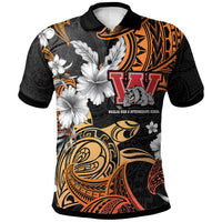 Hawaii Custom Polo Shirt Waialua High and Intermediate School Tribal Pattern LT10 Black - Polynesian Pride