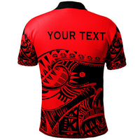 Tonga Custom Polo Shirt Youthful Dynamic Style Red Neon Color - Polynesian Pride