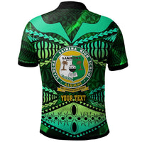 Tonga Custom Polo Shirt Liahona High Shool with Tonga Patterns with Green Effect LT10 - Polynesian Pride