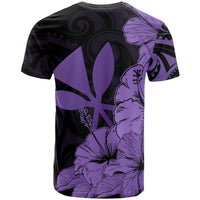 Hawaii Turtle T Shirt Polynesian Hibiscus Art Ver 2.0 Violet - Polynesian Pride