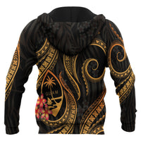 Guam Polynesian Zip up Hoodie Gold Plumeria - Polynesian Pride