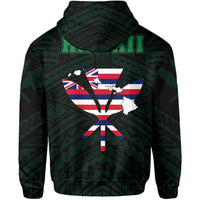 Hawaiian Kanaka Hoodie Heart Tattoo Green - Polynesian Pride