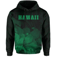 Tropic Hibiscus Seal of Hawaii Hoodie Green - Polynesian Pride