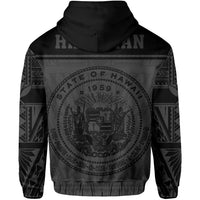 Polynesian Seal of Hawaii Zip Hoodie Gray NRP Style - Polynesian Pride