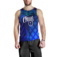 Chuuk Polynesian Men Tank Top - Lauhala Coat Of Arms Blue - Polynesian Pride