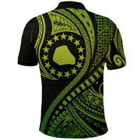 Mangaia Cook Islands Polo Shirt Green Polynesian Wave Style LT9 - Polynesian Pride