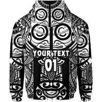 Custom Marquesas Islands Zip Hoodie Marquesan Tattoo Original Style Black LT8 - Polynesian Pride