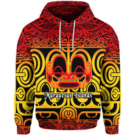 Custom Marquesas Islands Hoodie Marquesan Tattoo Simple Style Gradient Red LT8 - Polynesian Pride