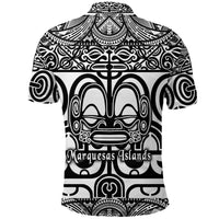 Marquesas Islands Polo Shirt Marquesan Tattoo Simple Style Black LT8 - Polynesian Pride