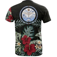 Marshall Islands T Shirt Marshall Islands Flag Hibiscus Palm Leaves - Polynesian Pride