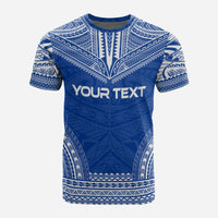 Marshall Islands Custom T Shirt Marshall Islands Flag Polynesian Chief Tattoo Blue Version - Polynesian Pride