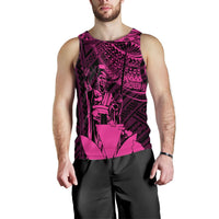 Hawaiian King Kanaka Map Polynesian Maui Men's Tank Top - Pink - Hala Style - AH - Polynesian Pride