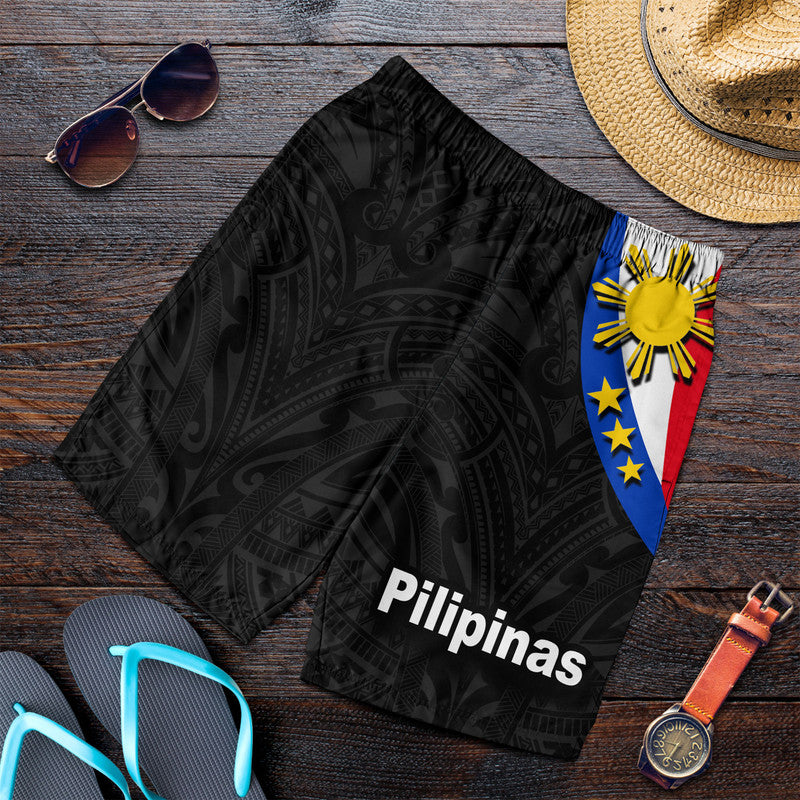 Pilipinas Men Shorts Simple Style - Black LT6 Black - Polynesian Pride