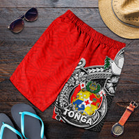 Tonga Hook Tattoo Men Short Black LT6 Red - Polynesian Pride