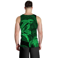 Hawaii Men Tank Top Shark and Turtle Mix Kakau Green LT9 - Polynesian Pride