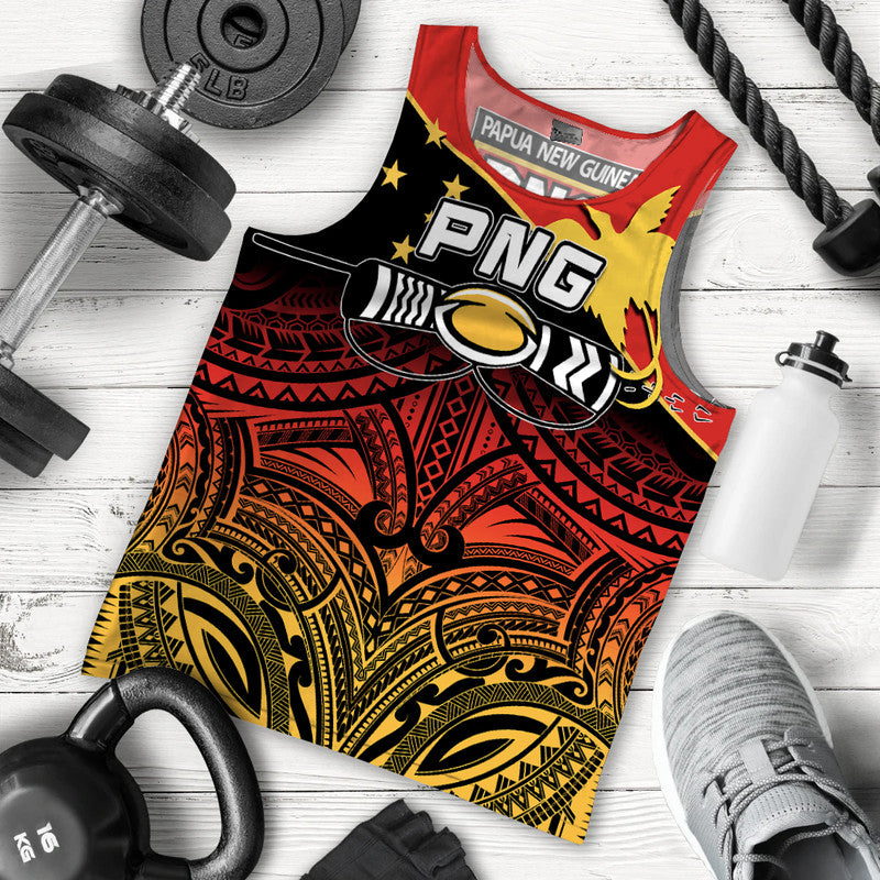 PNG Rugby The Kumuls Men Tank Top LT6 Red - Polynesian Pride