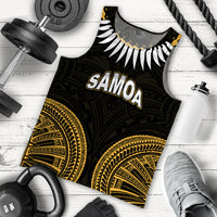 Samoa Ula Nifo Tribal Men Tank Top Gold Style LT6 Gold - Polynesian Pride