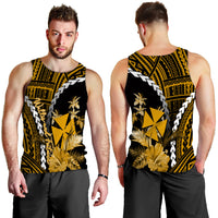 Wallis and Futuna Men Tank Top Polynesian Style Gold Color LT6 - Polynesian Pride