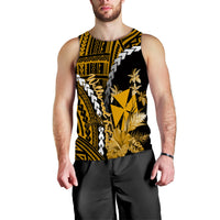 Wallis and Futuna Men Tank Top Polynesian Style Gold Color LT6 - Polynesian Pride