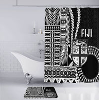 Fiji Bathroom Set Masi Tapa Patterns Black Style LT6 Black - Polynesian Pride
