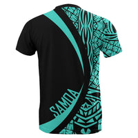 Samoa Turquoise Polynesian T Shirt Circle Style - Polynesian Pride