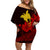 PNG Off Shoulder Short Dress Motuan Pattern - Red LT7 Women Red - Polynesian Pride
