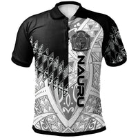 Nauru Polo Shirt Symmetry Style Unisex Black - Polynesian Pride