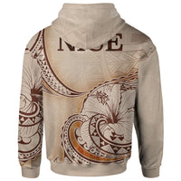 Niue Hoodie Hibiscus Flowers Vintage Style - Polynesian Pride