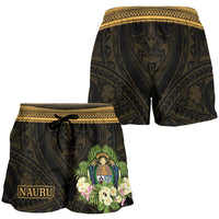 Nauru Women's Shorts - Polynesian Gold Patterns Collection - Polynesian Pride