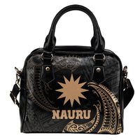 Nauru Polynesian Shoulder Handbag - Gold Tribal Wave One Size Gold - Polynesian Pride