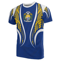 Nauru T Shirt Nauru Coat Of Arms Polynesian Stylized Unisex Blue - Polynesian Pride