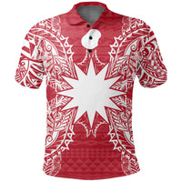 Nauru Polo Shirt Nauru Flag Map Polynesian Tattoo Red White Unisex Red - Polynesian Pride