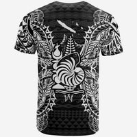 New Caledonia All T Shirt New Caledonia Coat Of Arms Map Polynesian Tattoo White Black - Polynesian Pride