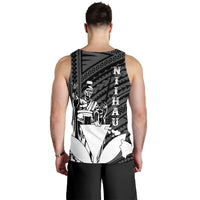 Hawaiian King Kanaka Map Polynesian Niihau Men's Tank Top - White - Hala Style - AH - Polynesian Pride