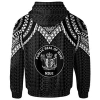 Niue Hoodie Polynesian Armor Style Black - Polynesian Pride