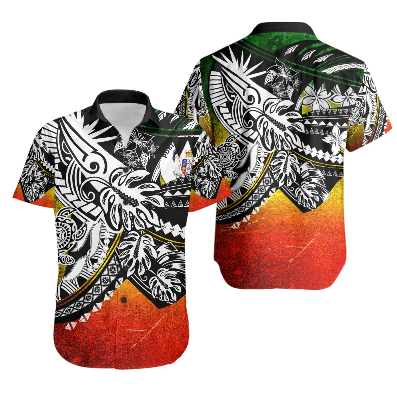 Niue Shirt - Tribal Jungle Pattern Reggae Color Unisex Reggae - Polynesian Pride