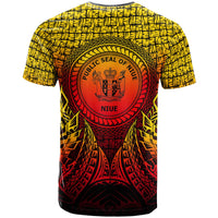 Niue T Shirt Circle Pattern Yellow - Polynesian Pride