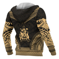 Norfolk Island Polynesian Chief Custom Zip up Hoodie Gold Version - Polynesian Pride