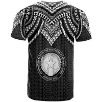 Northern Mariana Islands T Shirt Polynesian Armor Style Black - Polynesian Pride