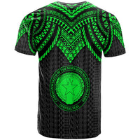 Northern Mariana Islands T Shirt Polynesian Armor Style Green - Polynesian Pride