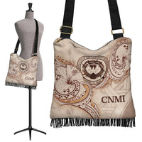 Northern Mariana Islands Boho Handbag - Hibiscus Flowers Vintage Style - Polynesian Pride