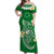Cook Islands Tatau Off Shoulder Long Dress Symbolize Passion Stars Polynesian Turtle Green LT13 Women Green - Polynesian Pride