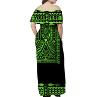 Custom Polynesian Tribal Matching Dress and Hawaiian Shirt Dashiki with Polynesian Tattoo Royal Green Version LT14 - Polynesian Pride