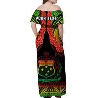 (Custom Text And Number) Samoa Rugby Matching Dress and Hawaiian Shirt Teuila Torch Ginger Gradient Style LT14 - Polynesian Pride