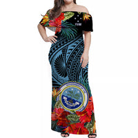 Federated States of Micronesia Matching Dress and Hawaiian Shirt Polynesian Hibiscus Flowers LT14 - Polynesian Pride